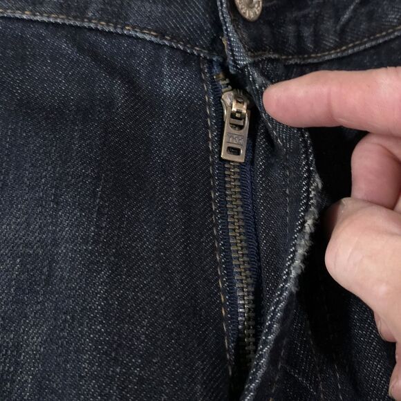 7 Austyn Dark Wash Jeans 38x36 Mens Y2K USA Straight Leg Distressed Grunge Rock - Picture 15 of 16